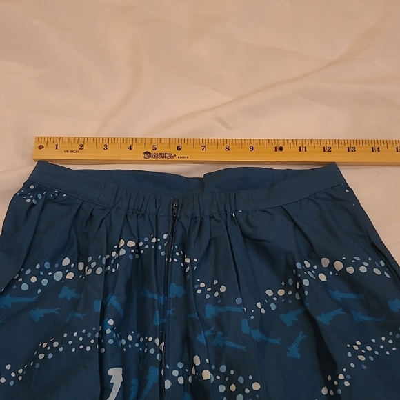Modcloth Ocean Adventure Blue Midi Skirt-Sz-S - Picture 8 of 10